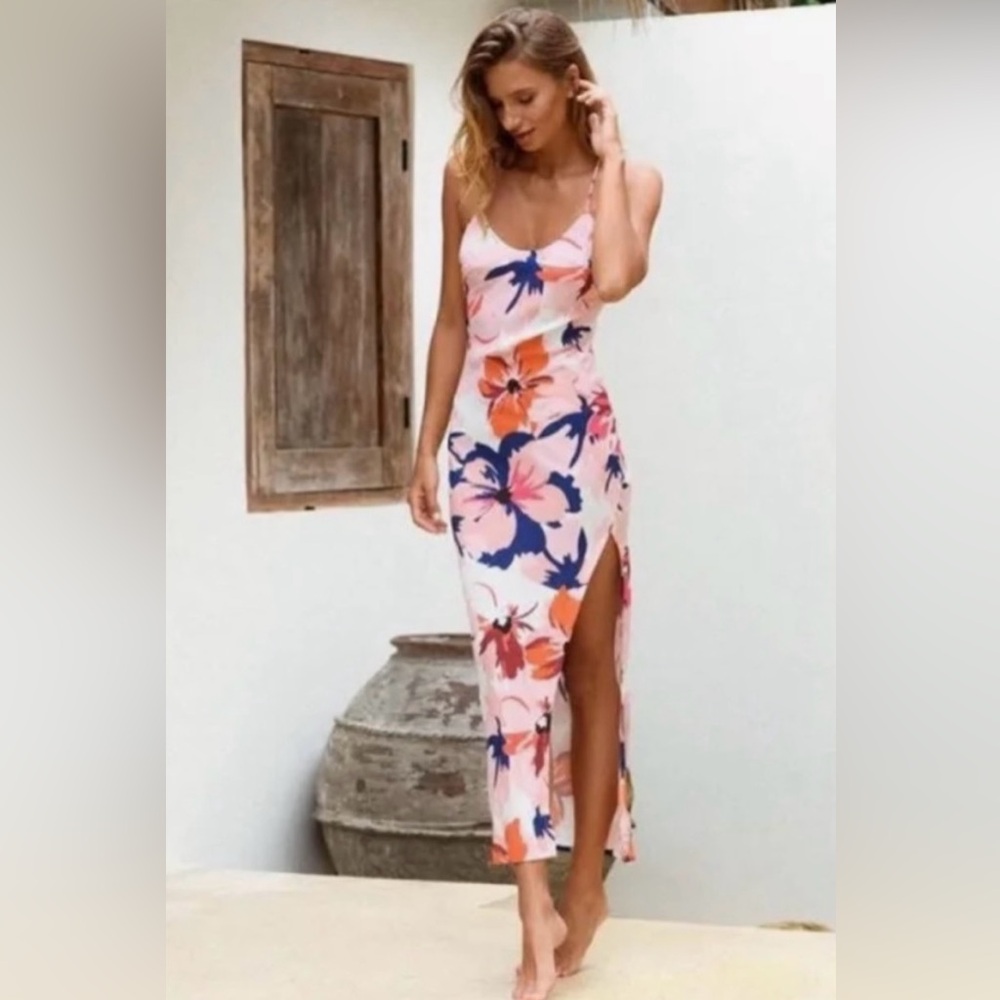 Floral Maxi Dress with Side Slit